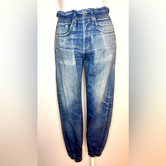 Rag & Bone Miramar Faux Denim Joggers, Elastic Waist & Cuffs | Small - Picture 6 of 14